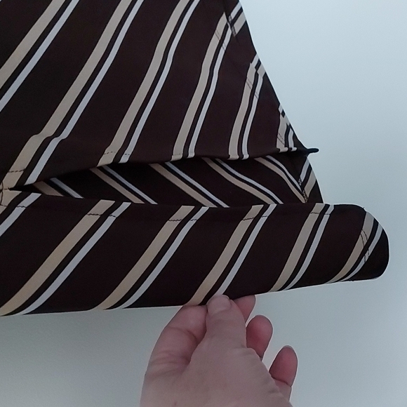 RW&CO 90s/Y2K Midi Bodycon Dress Vneck with Diagonal Stripes, Side Slits. - Picture 5 of 5